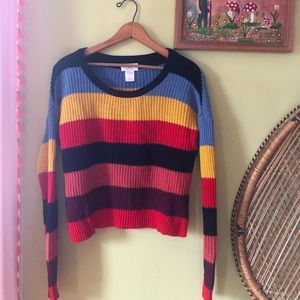 Cropped striped sweater